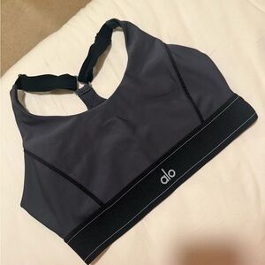 ALO Yoga Charcoal Gray Sports Bra